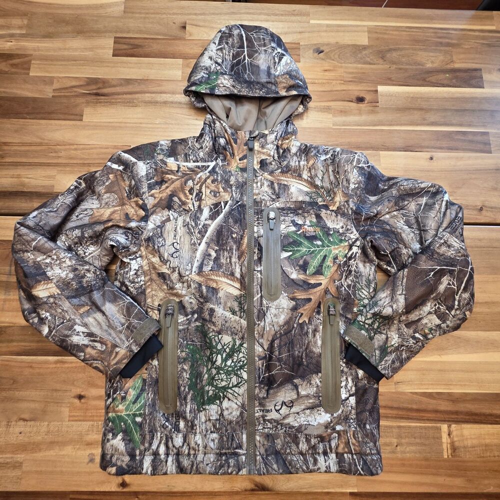 Rustic Ridge Boys M Realtree Camo Hunting Jacket Hooded Full Zip Outdoors